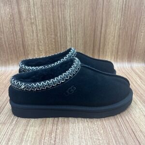 UGG Tasman Slippers Black Women Size 9 Suede Shearling 5955